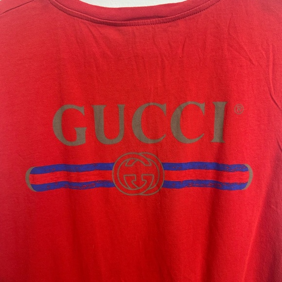 Gucci Other - Gucci Red Short Sleeve Tee with Bold Logo Unisex